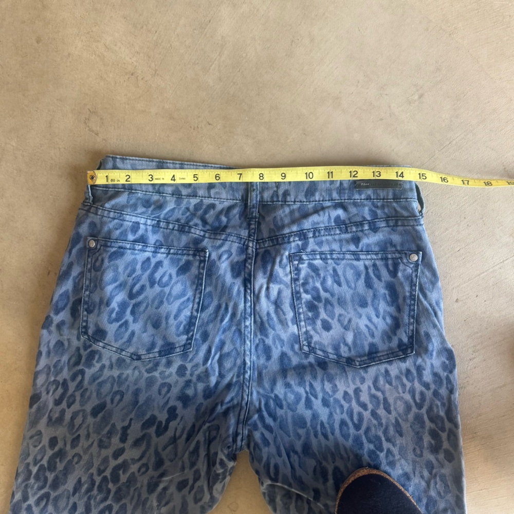 Pilcro Anthropologie Blue Leopard/cheetah Print Jeans (28) Mid Rise Skinny - Picture 8 of 16